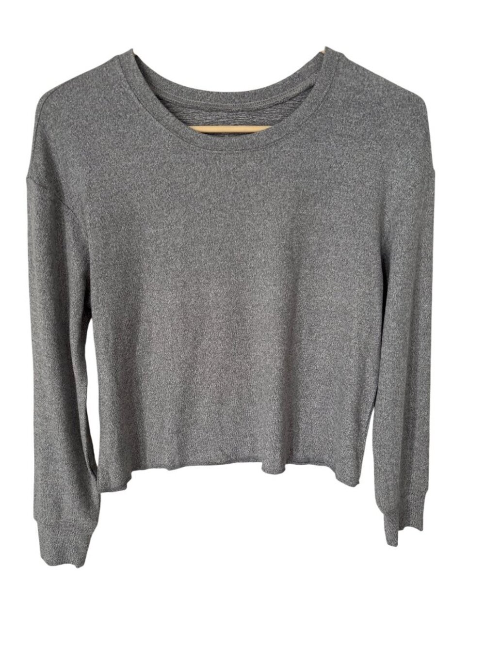 Arizona Body Crop Top Size XS Crewneck Long Sleeve Heather Gray Lounge Sleepwear